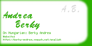 andrea berky business card